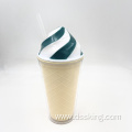 Hot sale Products Wholesale 16oz Reusable Double Wall Custom color Drink Ice Cream Plastic Cup with Lid